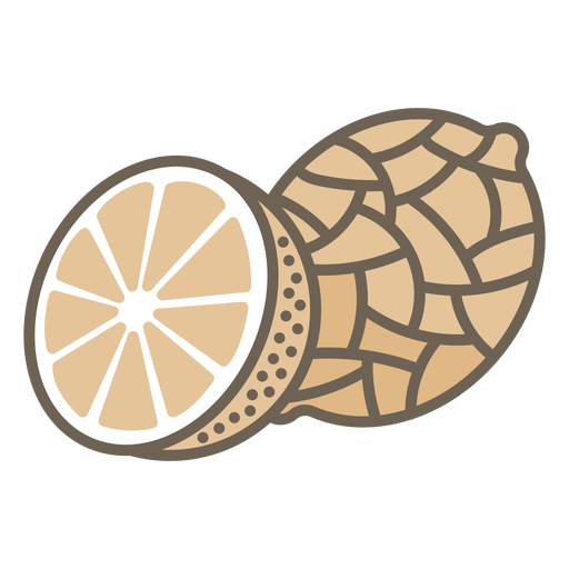 Trazo de color geométrico de fruta de limón Diseño PNG