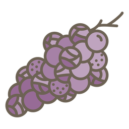 Traço de cor geométrica de frutas uvas Desenho PNG