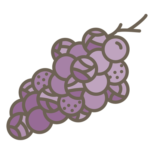 Traço de cor geométrica de frutas uvas Desenho PNG