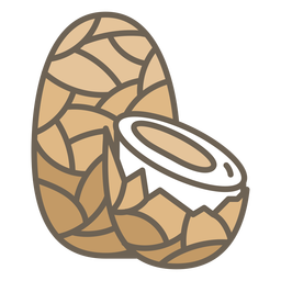 Fractal boiled egg color stroke PNG Design