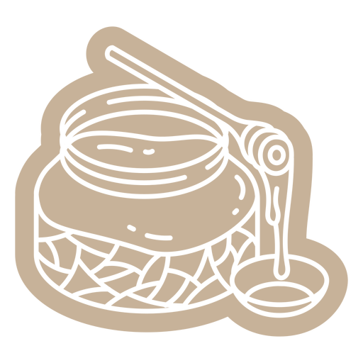 Recorte geométrico de tarro de miel. Diseño PNG