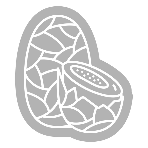 Huevo cocido fractal cortado Diseño PNG
