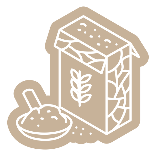 Wheat flour box geometric cut out