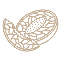 Trazo geométrico de fruta de melón Diseño PNG