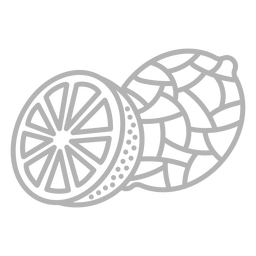 Trazo de medio limón fractal Diseño PNG