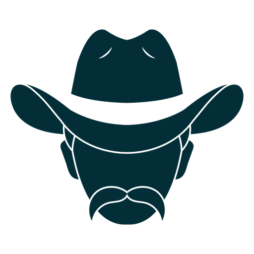 Man in cowboy hat and moustache PNG Design