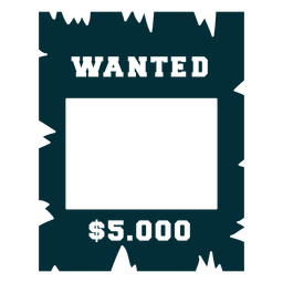 Blank wanted sign with reward Transparent PNG