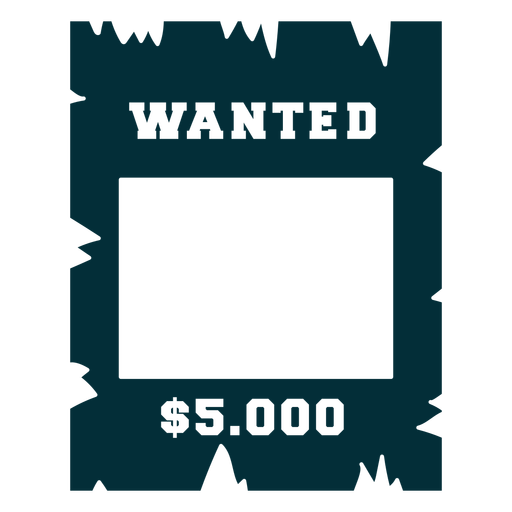 Blank wanted sign with reward PNG Design