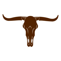 Cráneo de toro salvaje oeste cortado Diseño PNG