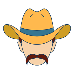 Cowboy mit Schnurrbart PNG-Design