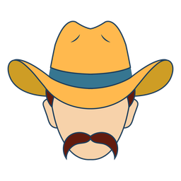 Cowboy with moustache PNG Design Transparent PNG
