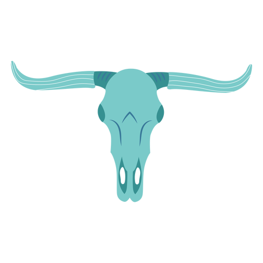 Wild west bull skull semi flat