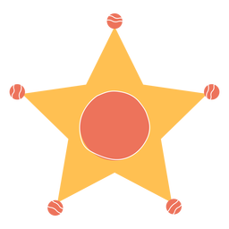 Estrella del sheriff del salvaje oeste semi plana Diseño PNG