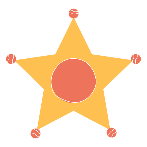 Estrela do xerife do oeste selvagem semi plana Desenho PNG