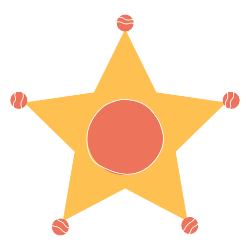 Wild west sheriff star semi flat PNG Design