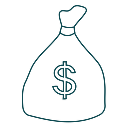 Curso de saco de dinheiro Desenho PNG
