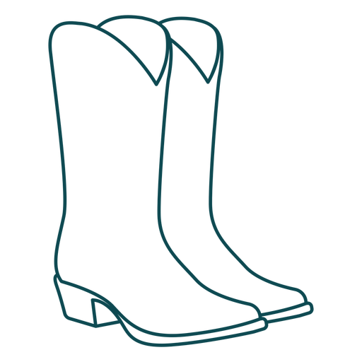 Blue cowboy boots stroke PNG Design