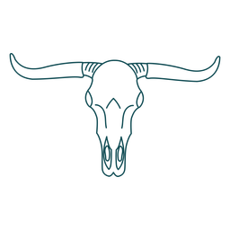 Wild west bull skull stroke Transparent PNG