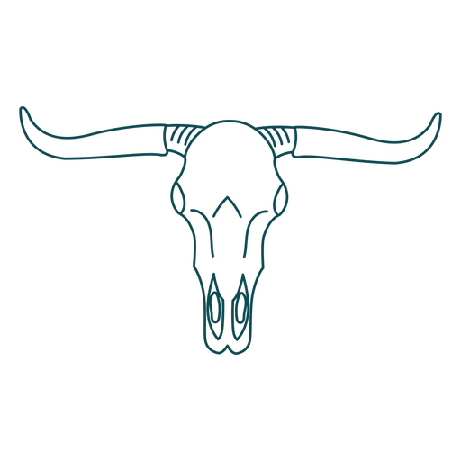 Wild west bull skull stroke PNG Design