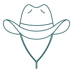 Blue cowboy hat stroke Transparent PNG