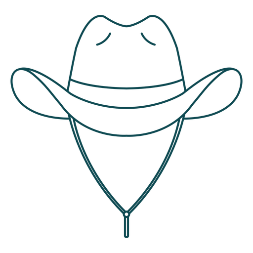 Blue cowboy hat stroke PNG Design