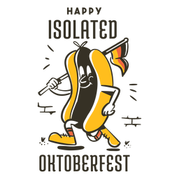 Happy isolated oktoberfest cartoon PNG Design