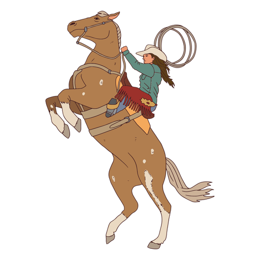 Cowgirl woman riding horse PNG Design
