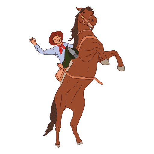 Criança cowboy andando a cavalo Desenho PNG