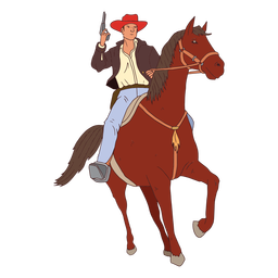Cowboy with gun on horse PNG Design Transparent PNG