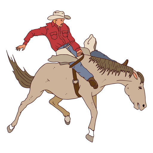Man riding horse character