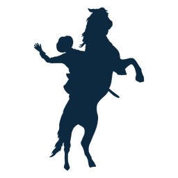 Cowboy doing tricks on a horse silhouette Transparent PNG