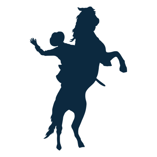 Cowboy doing tricks on a horse silhouette PNG Design