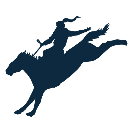 Cowboy running on a horse silhouette PNG Design