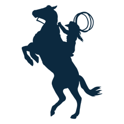 Cowgirl with a laso on a horse silhouette Transparent PNG