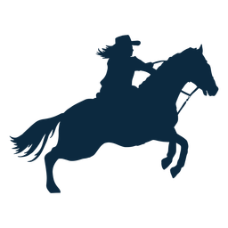 Cowgirl on horse silhouette PNG Design