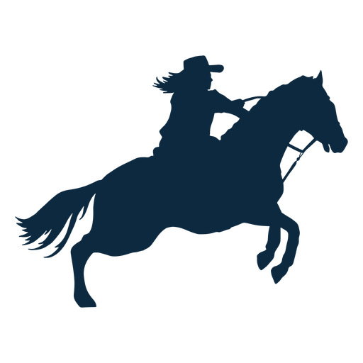 Cowgirl on horse silhouette PNG Design