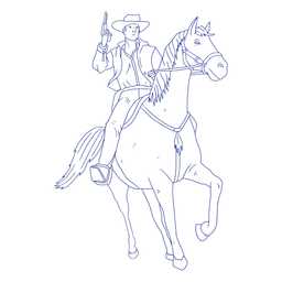 Vaquero en un golpe de caballo Diseño PNG
