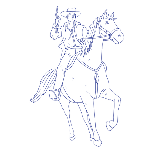 Cowboy on a horse stroke
