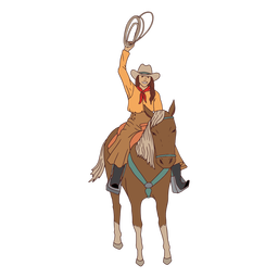 Cowgirl woman on horse Transparent PNG