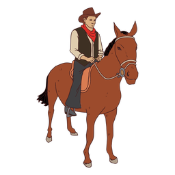 vaquero, hombre, en, caballo Diseño PNG