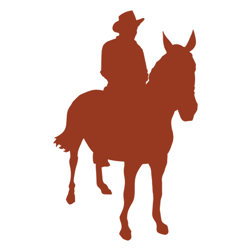 Cowboy riding horse animal silhouette