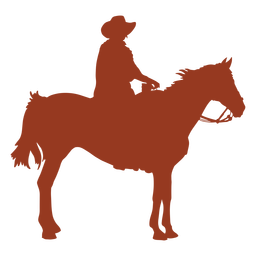 Old cowboy man on horse silhouette PNG Design