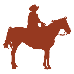 Velho vaqueiro na silhueta do cavalo Desenho PNG Transparent PNG