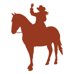 Cowgirl no cavalo acenando a silhueta Transparent PNG