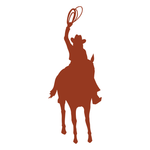 Cowboy com silhueta de la?o e cavalo Desenho PNG