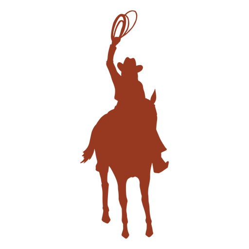 Cowboy with lasso and horse silhouette