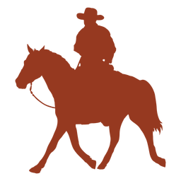Homem cowboy e silhueta de cavalo Desenho PNG