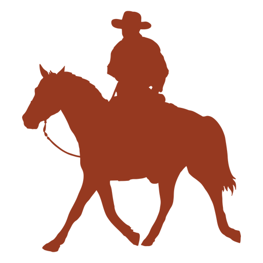 Cowboy man and horse silhouette