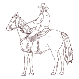 vaquero, equitación, línea, arte Diseño PNG