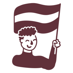 Person holding flag filled stroke PNG Design